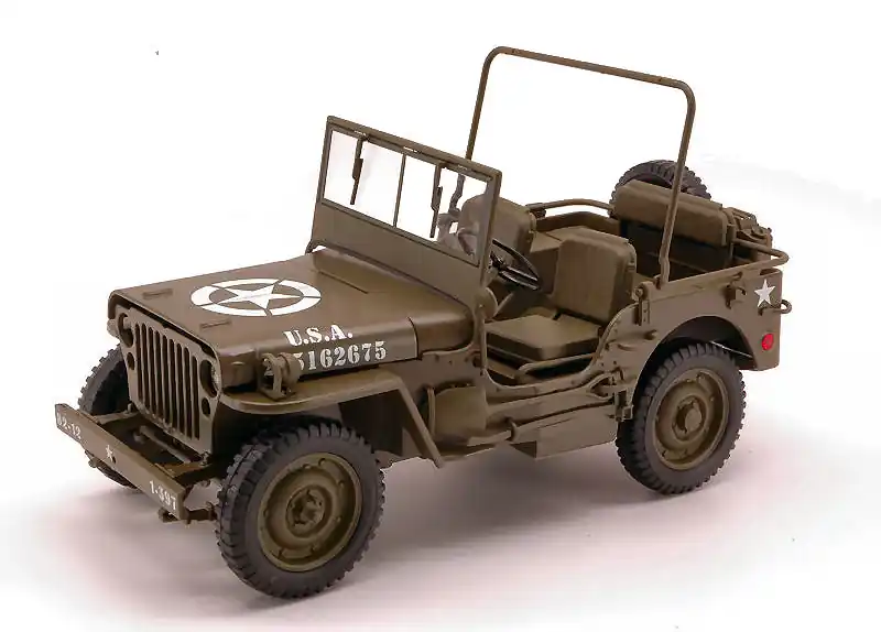 Jeep Willys U.S. Army nyitott modellautó Azonnali szállítás