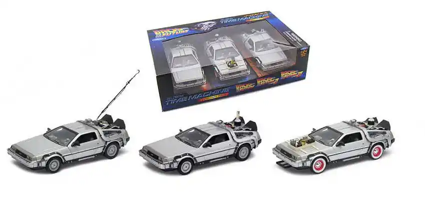 DeLorean 3-as csomag Vissza a jövőbe 1+2+3 modellautó Akció