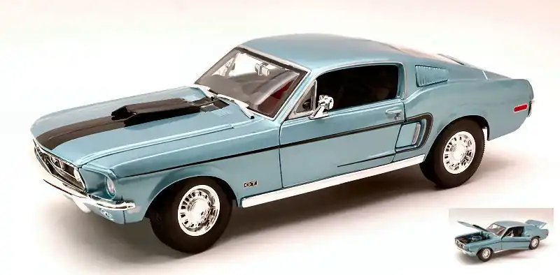 Ford Mustang GT Cobra Jet 1968 modellautó Gyors szállítás