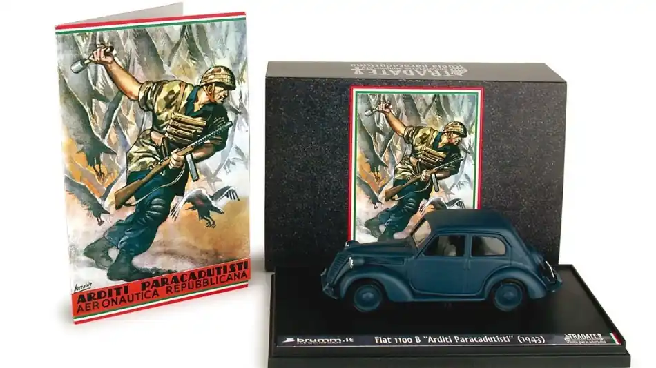 Fiat 1100 60mo Anniversario Arditi Paracadutisti 1943 modellautó Expressz szállítás