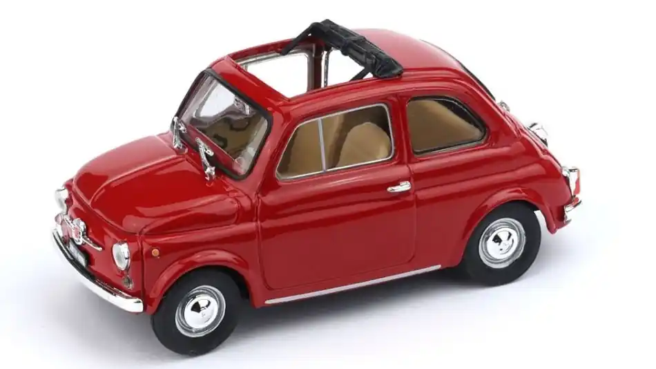 Korlátozott ajánlat Fiat 500 F nyitott 1965 Rosso Medio modellautó