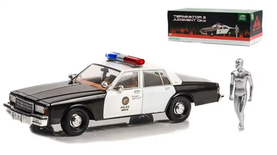 Alacsony ár Chevrolet Caprice Metropolitan Police 1987 T-1000-es figurával - Terminátor 2 modellautó