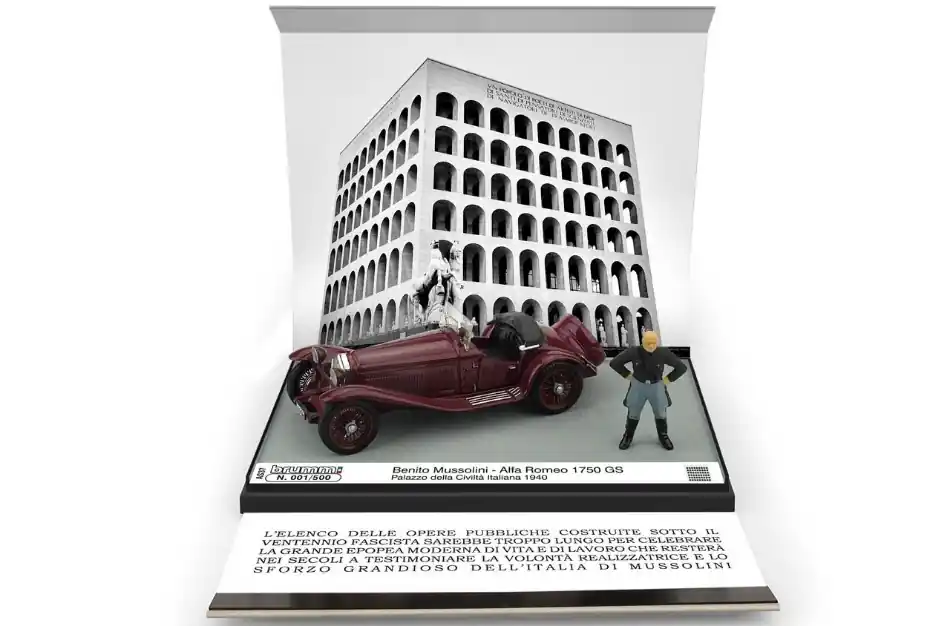 Alfa Romeo 1750 GS Spider Mussolini figurával 1940 modellautó Kedvezmény