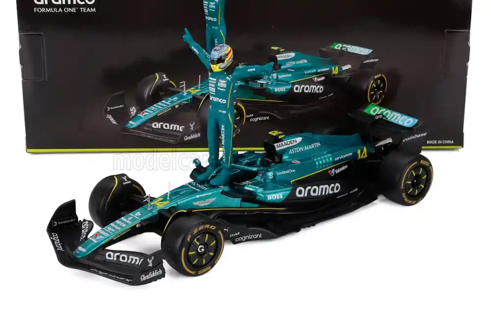 Prémium Aston Martin F1 AMR25 14 2025 F. Alonso különálló figurával Újdonság