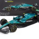 Aston Martin F1 AMR25 14 2025 F. Alonso pilótával és vitrinnel Szuper ajánlat