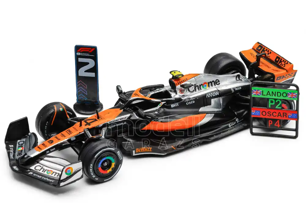 McLaren F1 MCL60 4 British GP 2023 L. Norris Pit Board táblával Biztonságos vásárlás