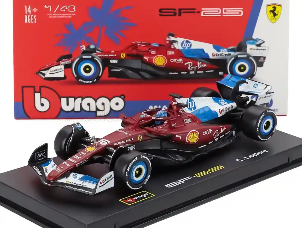 Kiárusítás Ferrari F1 SF-25 16 Miami GP 2025 C. Leclerc