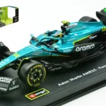 Aston Martin F1 AMR25 14 2025 F. Alonso pilótával és vitrinnel Szuper ajánlat