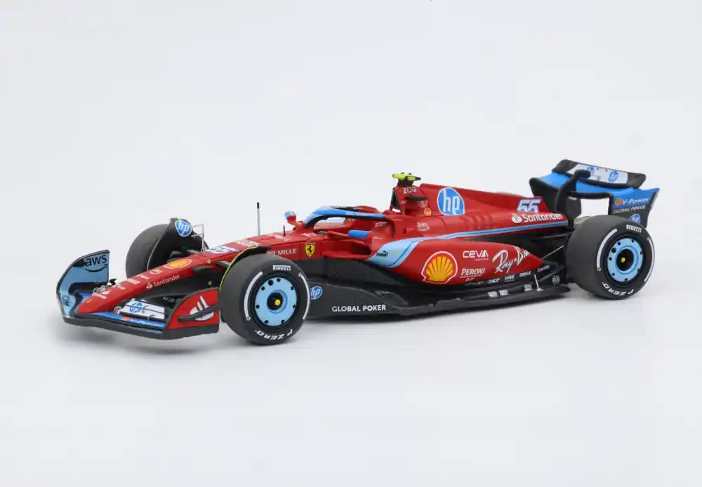 Azonnali szállítás Ferrari F1 SF-24 55 Miami GP 2024 C. Sainz Limitált