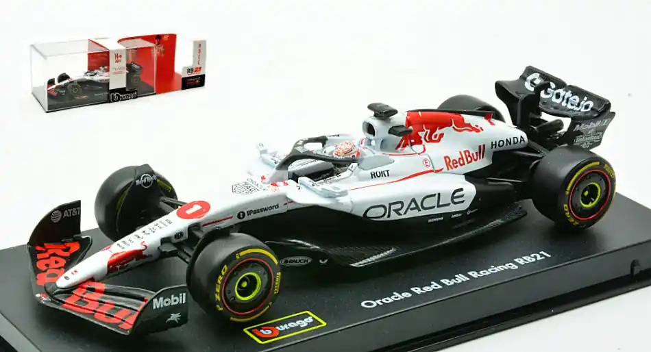 Nézd meg most Red Bull F1 RB21 1 Japan GP győztes 2025 M. Verstappen pilótával és vitrinnel