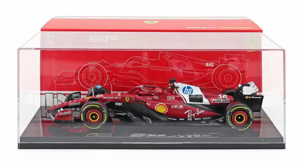 Utolsó esély Ferrari F1 SF-25 44 2025 L. Hamilton exkluzív kiadás vitrinnel