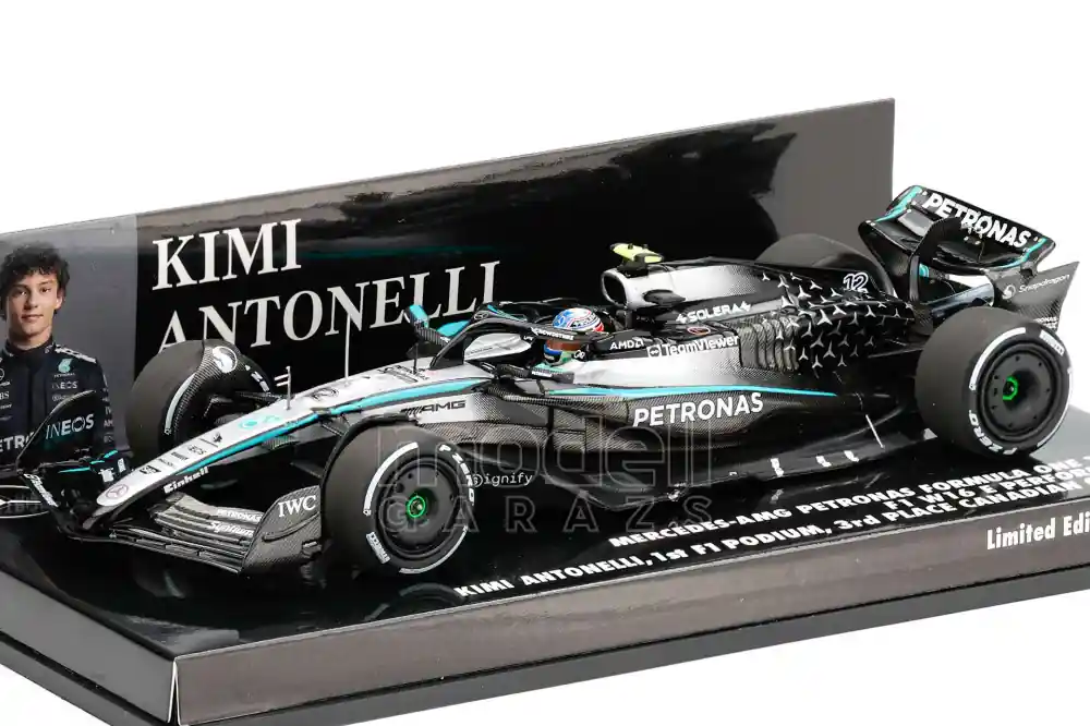 Mercedes F1 W16 12 Canada GP 2025 K. Antonelli (Első dobogós helyezés) Limitált Nézd meg most
