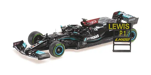 Biztonságos vásárlás Mercedes F1 W12 44 Sotchi Russian GP győztes 2021 L. Hamilton (100. győzelem pit board táblával) Limitált