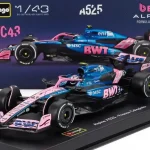 Alpine F1 A525 43 2025 F. Colapinto vitrinnel és pilótával Árcsökkenés