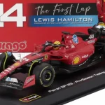 Biztonságos fizetés Ferrari F1 SF-23 44 Fiorano 2025 L. Hamilton vitrinnel és pilótával