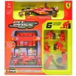 Végkiárusítás Ferrari F1 Pit stop dioráma SF-24 55 2024 C. Sainz + 6 szerelő figura