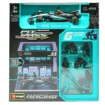 Újdonság Mercedes F1 Pit stop dioráma W14 44 L. Hamilton 2023 + 6 szerelő figura