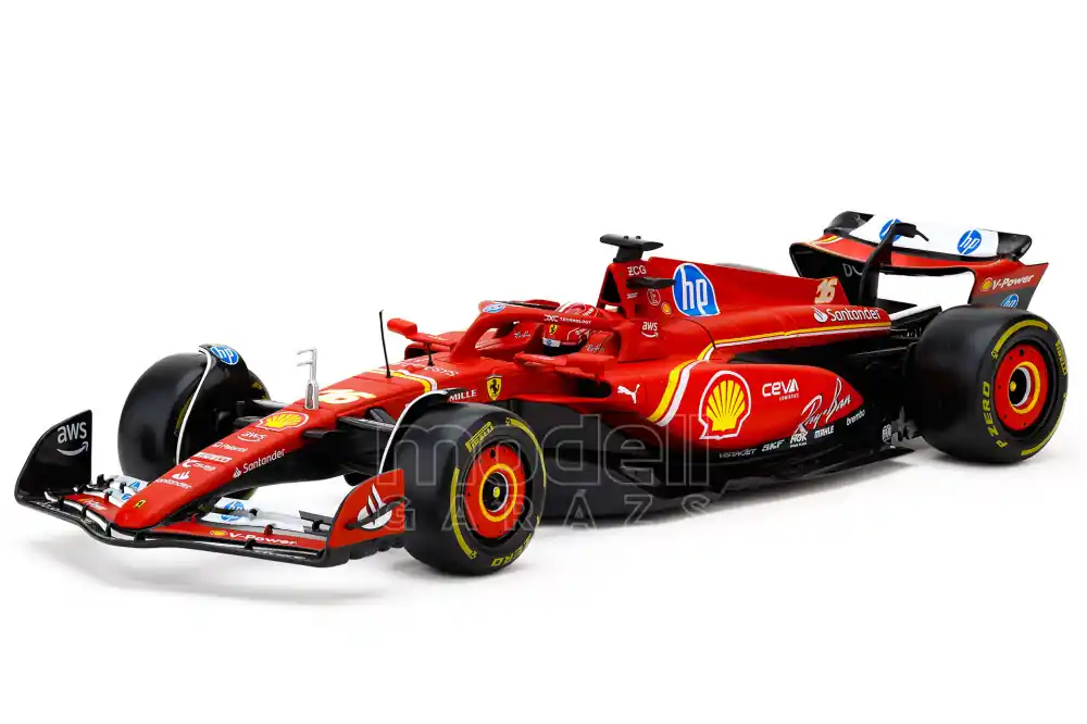 Legkelendőbb Ferrari F1 SF-24 16 Imola GP 2024 C. Leclerc exkluzív modell vitrinnel