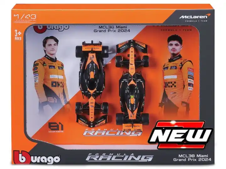 McLaren F1 MCL38 2 modelles szett 2024 4 L. Norris + 81 O. Piastri Expressz szállítás