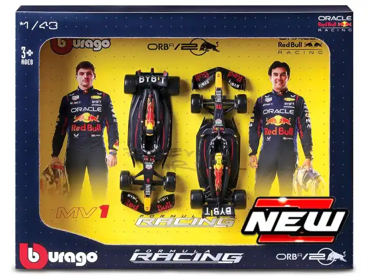 Akció Red Bull F1 RB20 2 modelles szett 2024 1 M. Verstappen + 11 S. Perez