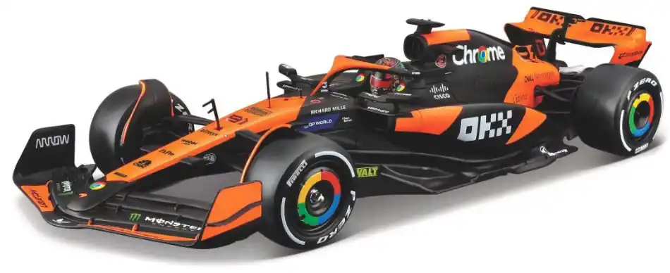 McLaren F1 MCL38 n.81 Miami GP 2024 O. Piastri pilótával és vitrinnel Legjobb ár