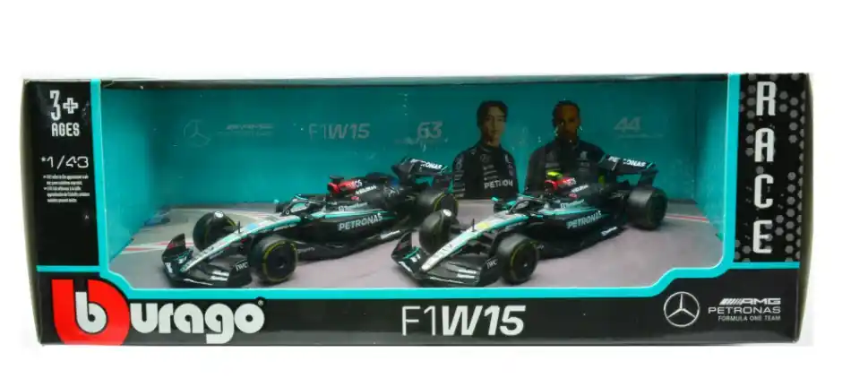 Mercedes F1 2024-es 2 modelles szett n.63 G. Russell + n.44 L. Hamilton Csak ma