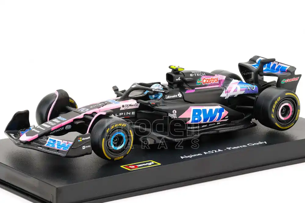Alpine F1 A524 n.10 2024 P. Gasly pilótával és vitrinnel Biztonságos fizetés