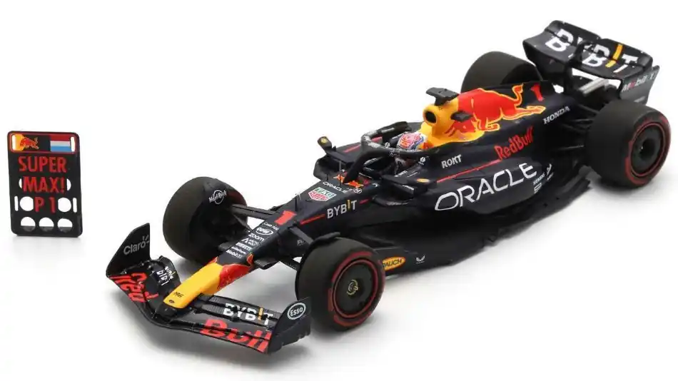 Red Bull F1 RB19 n.1 Belgian GP 2023 Pit board táblával M. Verstappen Azonnali szállítás