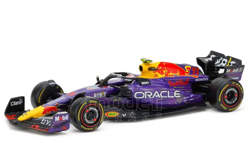 Red Bull F1 RB19 n.11 Las Vegas GP 2023 S. Perez pilótával és vitrinnel Utolsó esély