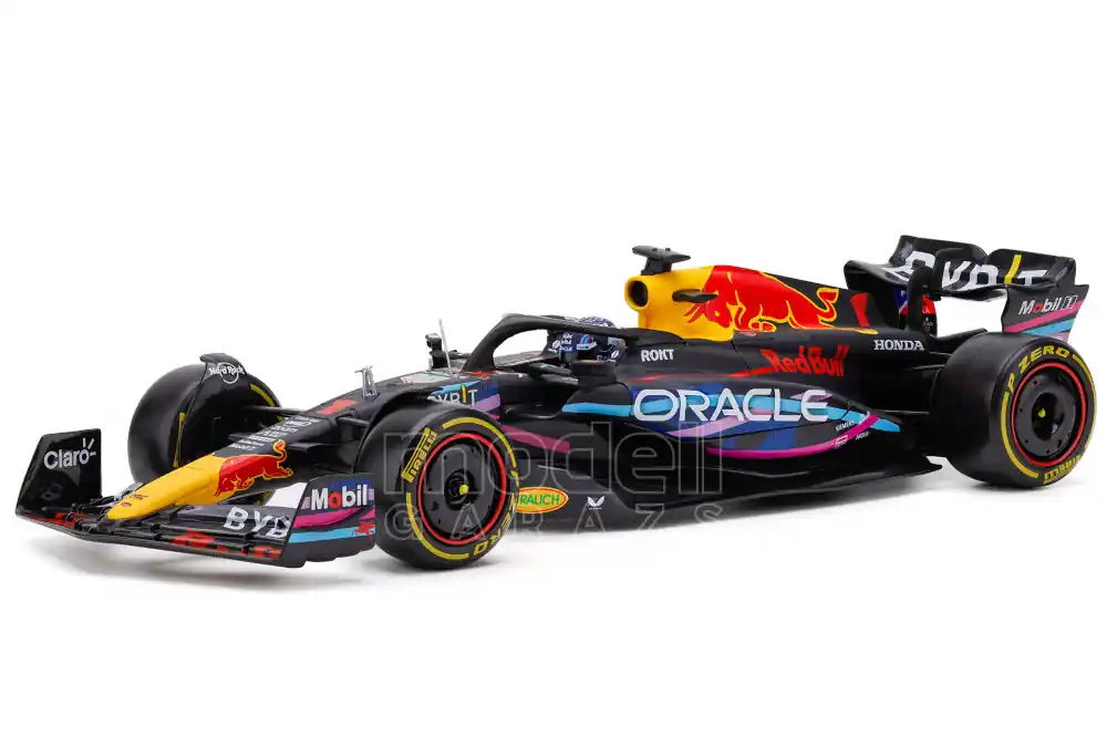 Exkluzív ajánlat Red Bull F1 RB19 n.1 Miami GP 2023 M. Verstappen pilótával és vitrinnel