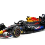 Biztonságos fizetés Red Bull F1 RB19 n.1 Austin USA GP 2023 M. Verstappen pilótával és vitrinnel