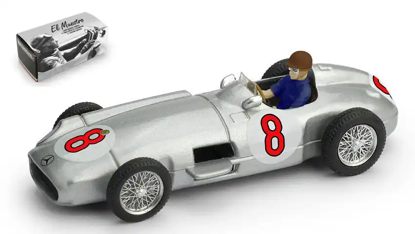 Mercedes F1 W196 n.8 Dutch GP győztes 1955 Juan Manuel Fangio világbajnok pilótával Prémium