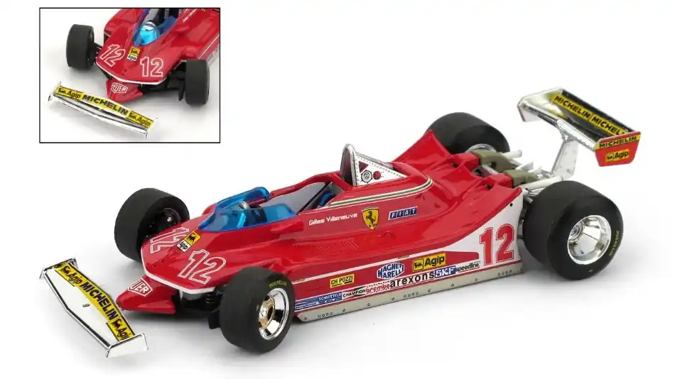 Ferrari F1 312T4 n.12 French GP 1979 Gilles Villeneuve elforgatható kerekekkel Exkluzív ajánlat