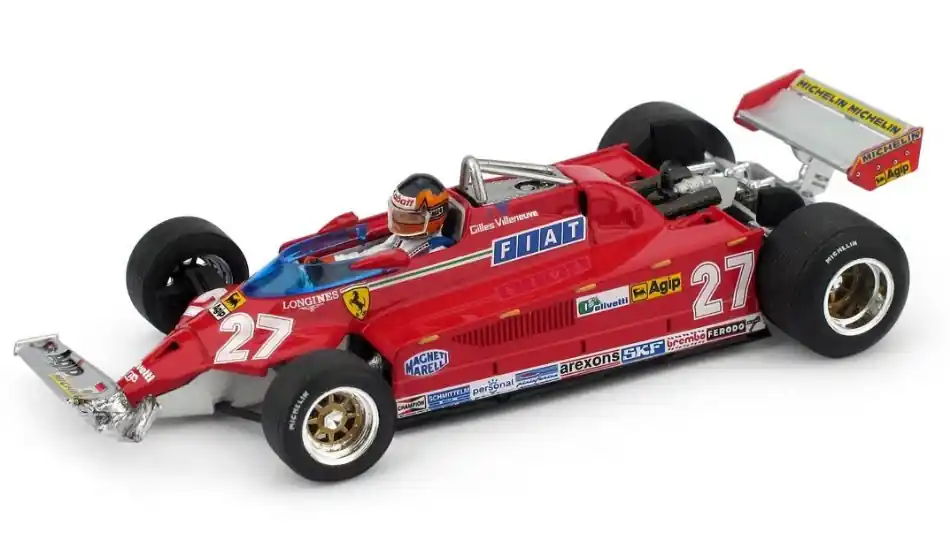 Ferrari F1 126CK n.27 Canada Montreal GP 1981 Gilles Villeneuve pilótával és sérült első szárnnyal Expressz kézbesítés
