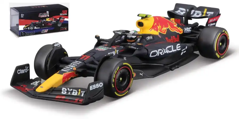 Red Bull F1 RB18 Oracle Sergio Perez 2022 n.11 vitrinnel és pilótával Akció