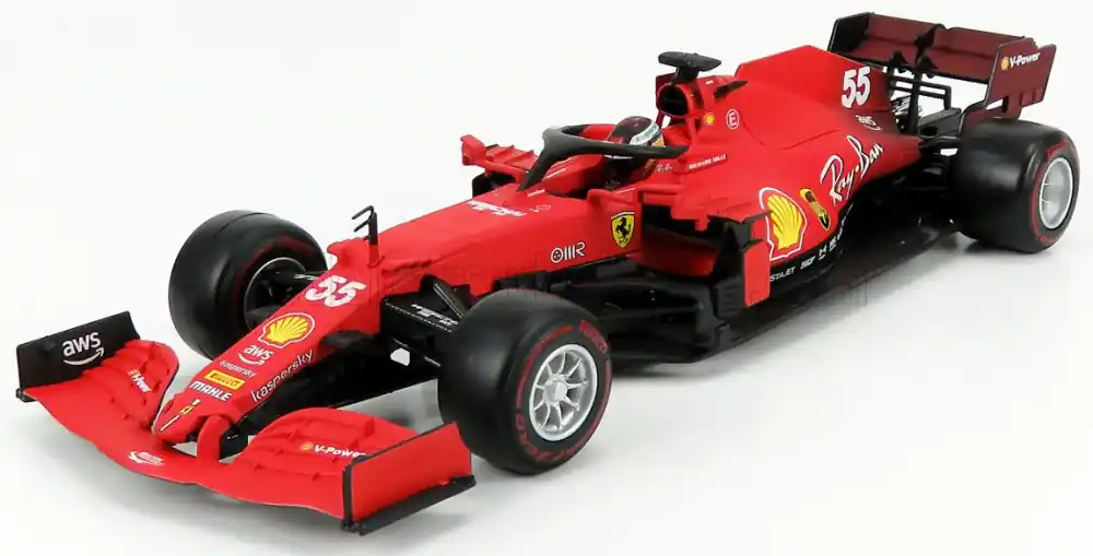 Különleges ajánlat Ferrari F1 SF21 Carlos Sainz 2021 n.55 piros gumikkal