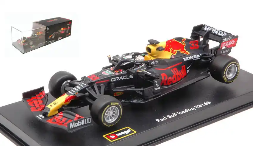 Red Bull F1 RB16B Honda RA620H n.33 M. Verstappen 2021 vitrinnel és pilótával Kedvezményes ár