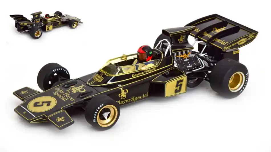 Azonnali szállítás Lotus F1 72D John Player Special Lotus team n.5 Spain GP győztes 1972 Emerson Fittipaldi világbajnok