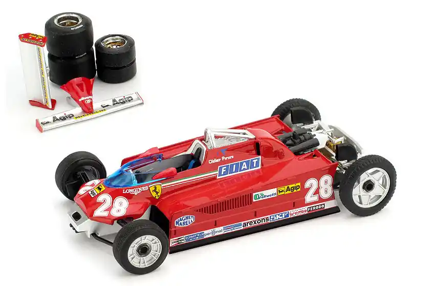 Kihagyhatatlan ajánlat Ferrari F1 126CK Turbo n.28 Monaco GP 1981 D. Pironi szállított autó kerekekkel és szárnyakkal