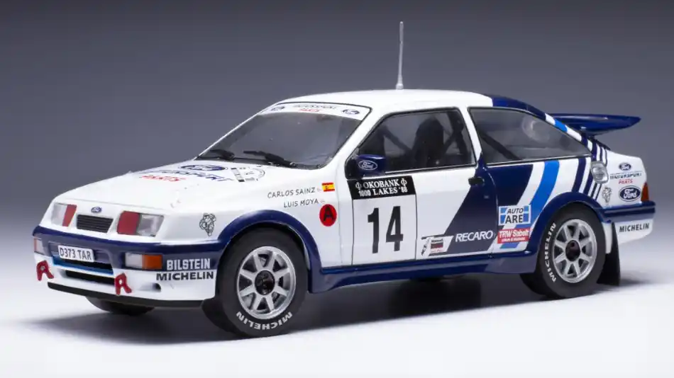 Ford Sierra RS Cosworth n.14 1000 Lakes rally 1988 C. Sainz - L. Moya Expressz kézbesítés