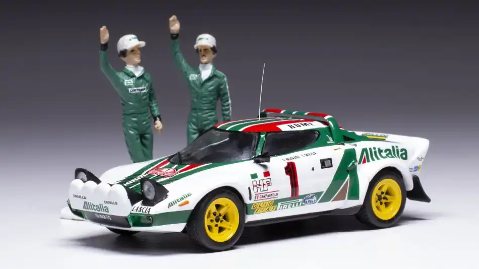Exkluzív ajánlat Lancia Stratos HF n.1 Rally Monte-Carlo1977 S. Munari - S. Maiga figurákkal