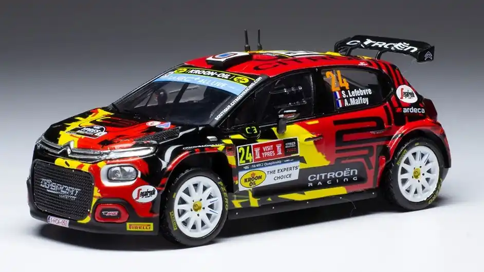 Szuper ajánlat Citroën C3 WRC2 n.24 Rally Ypres 2022 S. Lefebvre - A. Malfoy