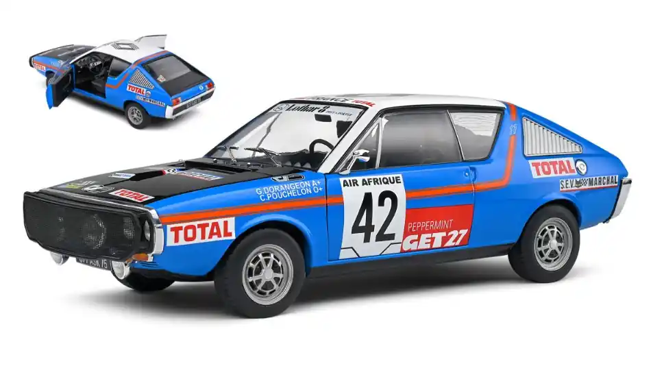 Szuper akció Renault R17 Mk1 n.42 Rally Abidjan Nice 1976