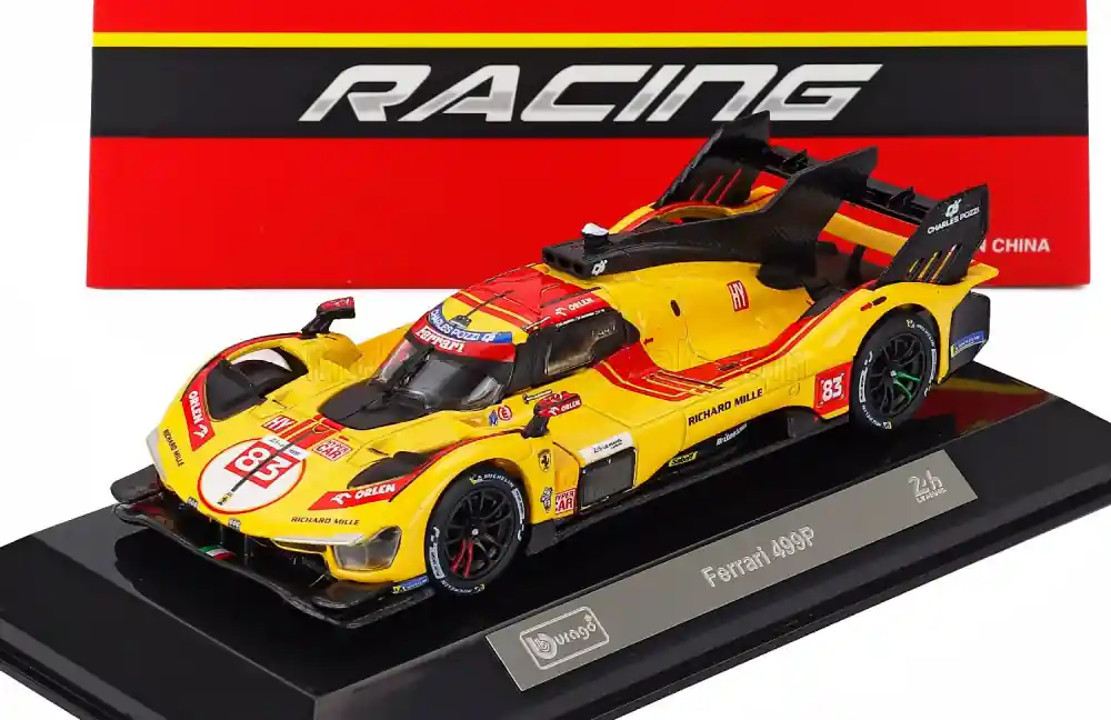 Ferrari 499P Team AF Corse 83 24h Le Mans győztes 2025 R. Kubica - P. Hanson - Y. Ye vitrinnel Szezonális akció
