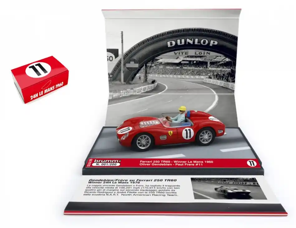 Ferrari 250 TR60 11 24h Le Mans győztes 1960 O. Gendebien - P. Frere dioráma Limitált Szuper akció
