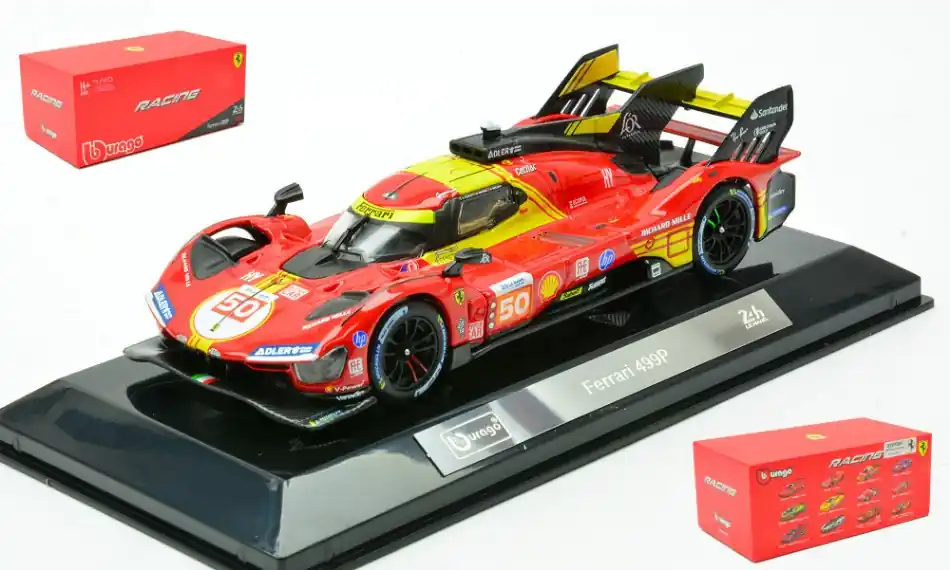Ferrari 499P n.50 24h Le Mans győztes 2024 A. Fuoco - N. Nielsen - M. Molina vitrinnel Kedvezményes ár