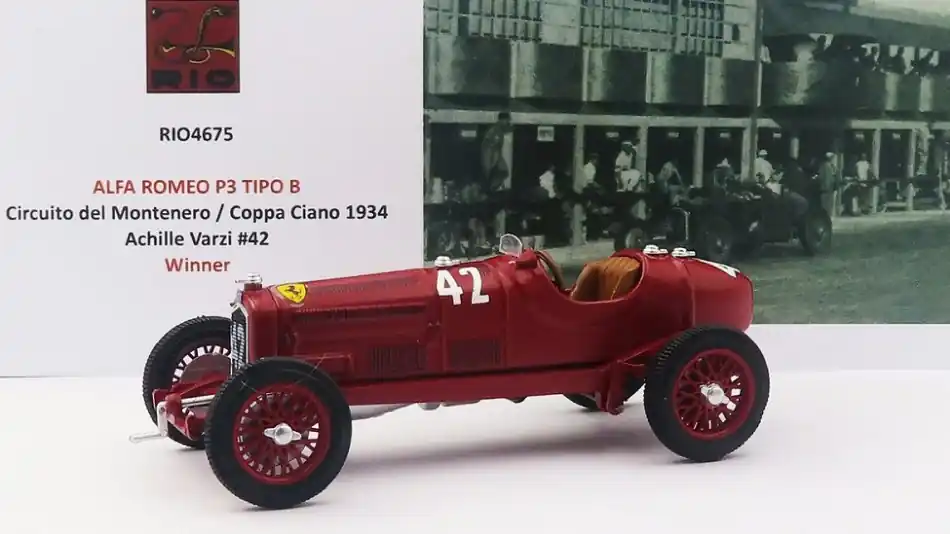 Alfa Romeo P3 Tipo B n.42 Circuito del Montenero / Coppa Ciano győztes 1934 A. Varzi Gyors kiszállítás