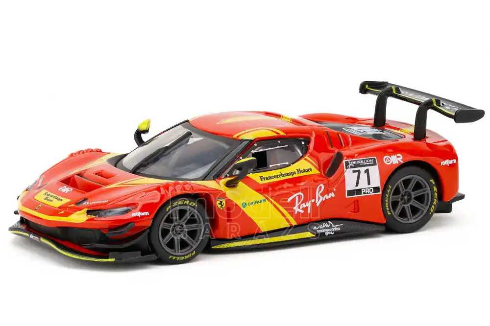 Ferrari 296 GT3 n.71 modellautó vitrinnel Különleges ajánlat