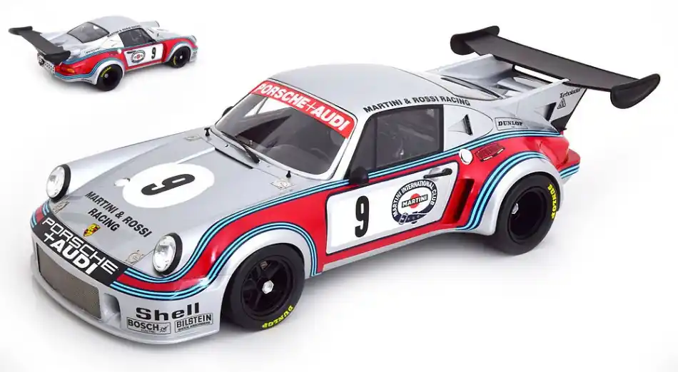 Szuper akció Porsche 911 930 Carrera RSR Turbo 2.1L team Martini Rossi racing n.9 2nd 6h Watkins Glen 1974 G.V. Lennep - H. Müller