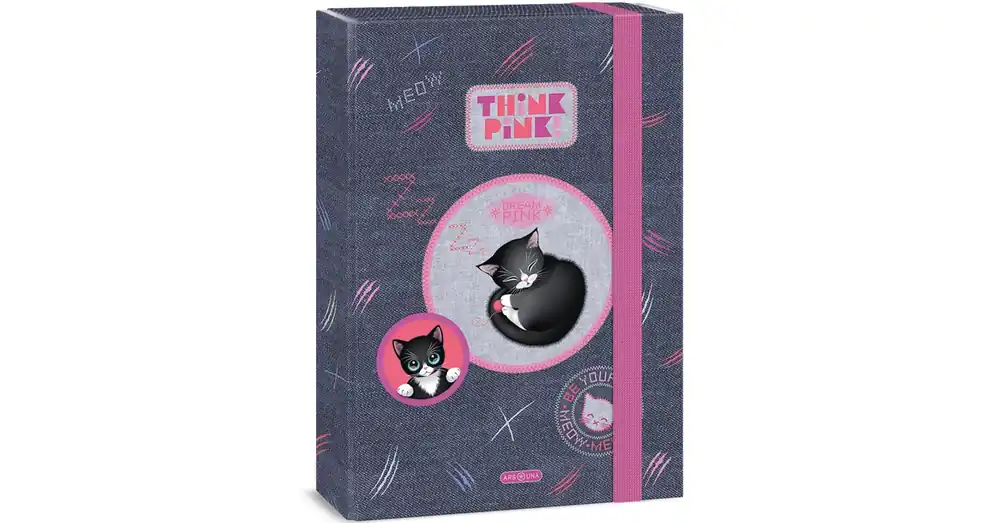 Kedvezmény Ars Una Think Pink cuki cicás füzetbox A/4